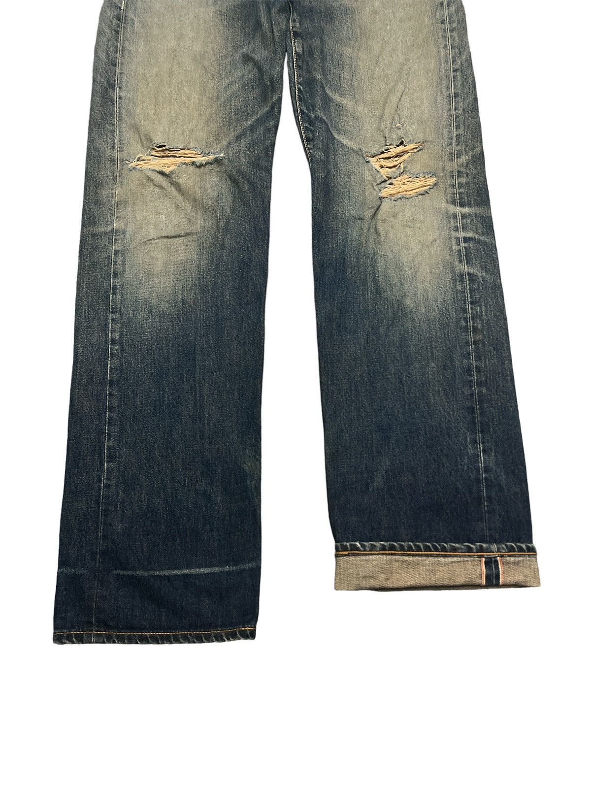 Japanese Brand × Vintage THRASHED💥 EDWIN 505 SALVAGE DISTRESSED DENIM PANT Size US 30 / EU 46 - 3 Thumbnail