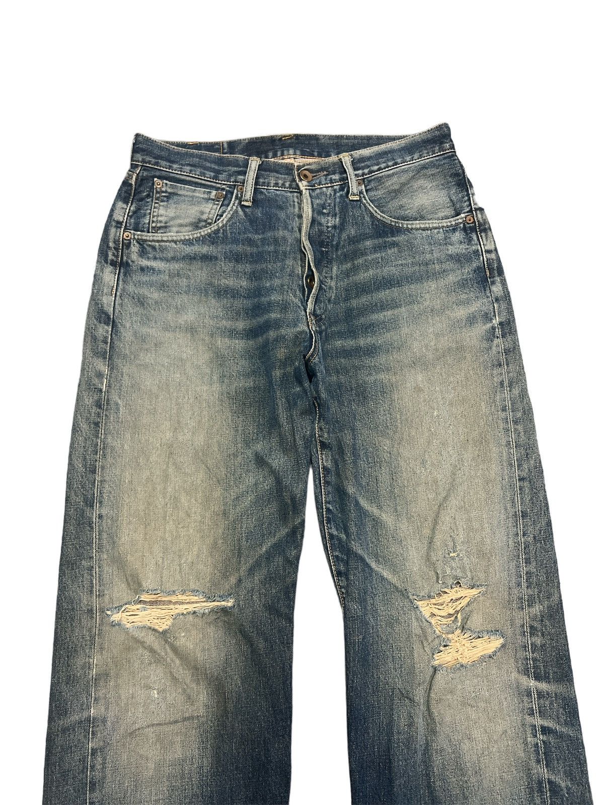 Japanese Brand × Vintage THRASHED💥 EDWIN 505 SALVAGE DISTRESSED DENIM PANT Size US 30 / EU 46 - 2 Thumbnail