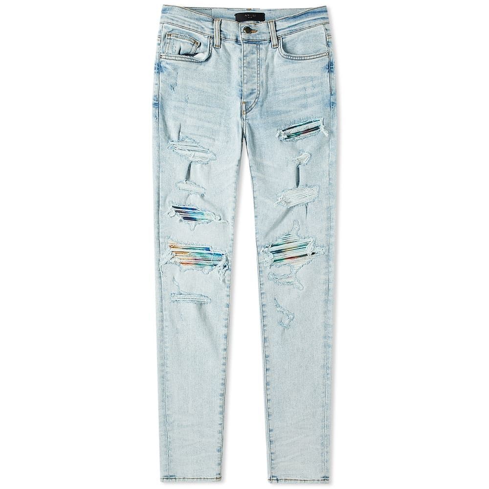amiri tie dye mx1 skinny jeans rainbow