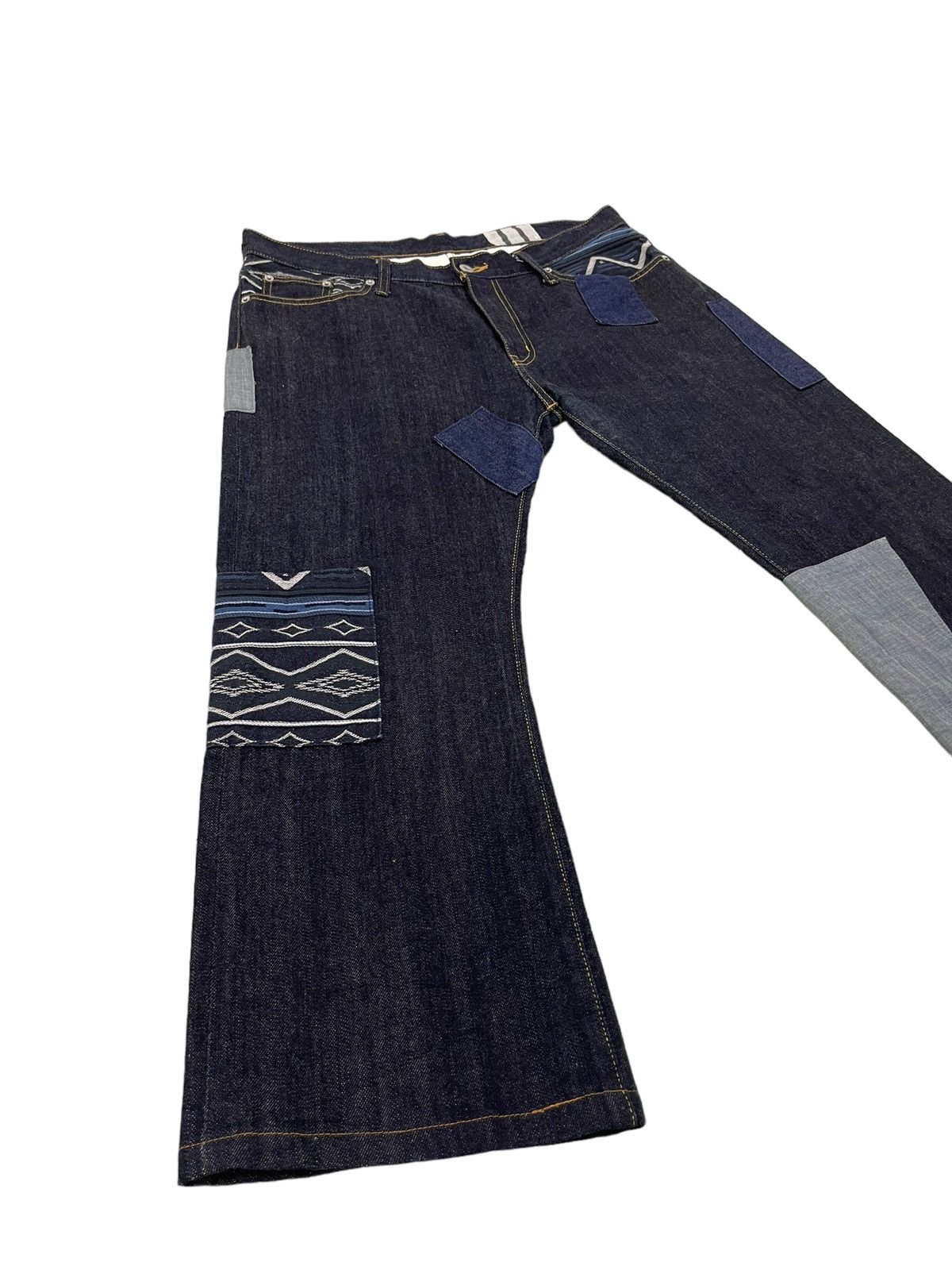 Japanese Brand Regular Jeans Earthly Cord Patchwork Denim Native Cropp 13🟦 Size US 36 / EU 52 - 10 Thumbnail