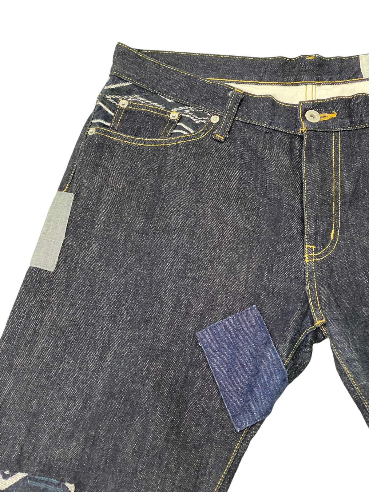 Japanese Brand Regular Jeans Earthly Cord Patchwork Denim Native Cropp 13🟦 Size US 36 / EU 52 - 16 Thumbnail