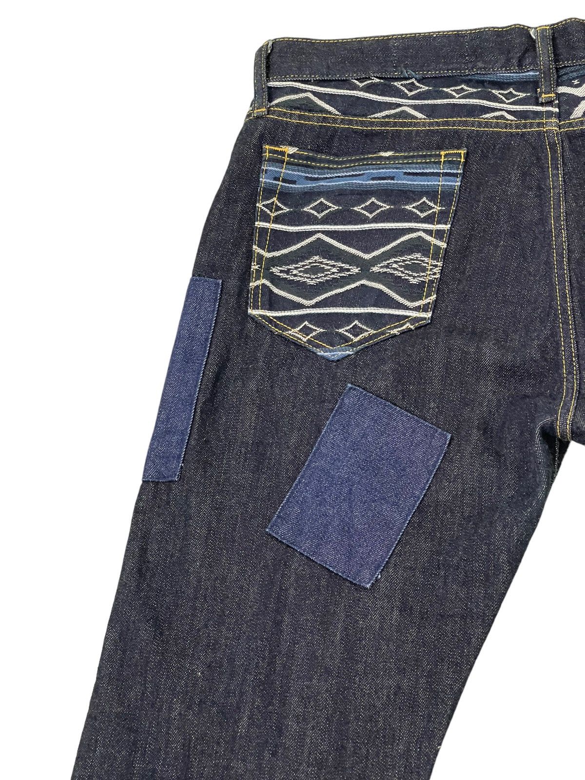 Japanese Brand Regular Jeans Earthly Cord Patchwork Denim Native Cropp 13🟦 Size US 36 / EU 52 - 6 Thumbnail