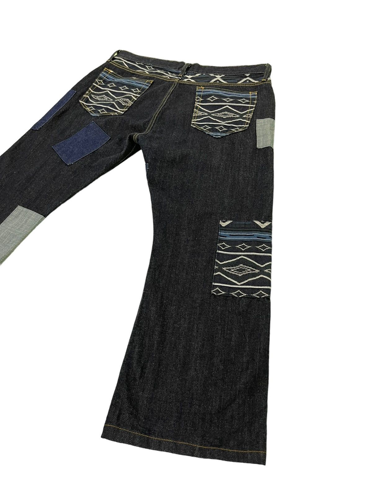Japanese Brand Regular Jeans Earthly Cord Patchwork Denim Native Cropp 13🟦 Size US 36 / EU 52 - 3 Thumbnail