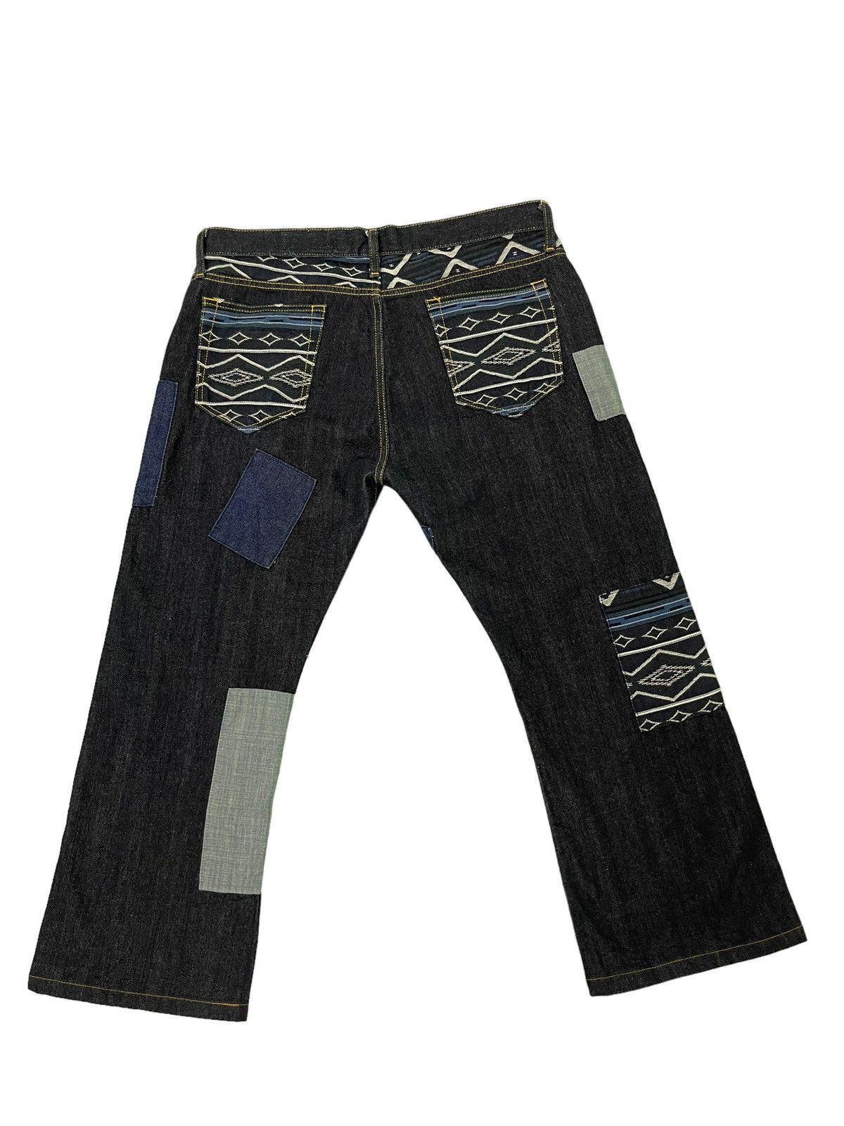 Japanese Brand Regular Jeans Earthly Cord Patchwork Denim Native Cropp 13🟦 Size US 36 / EU 52 - 2 Thumbnail