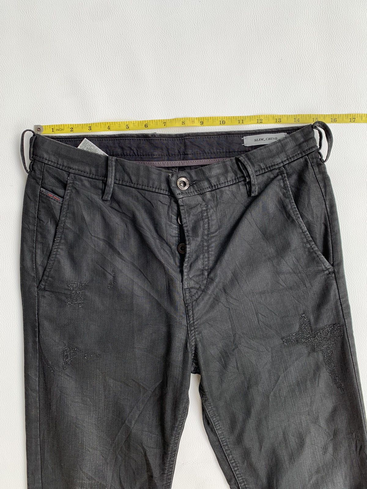 Designer × Diesel × Vintage Diesel Waxed Denim Jeans Size US 28 / EU 44 - 9 Thumbnail