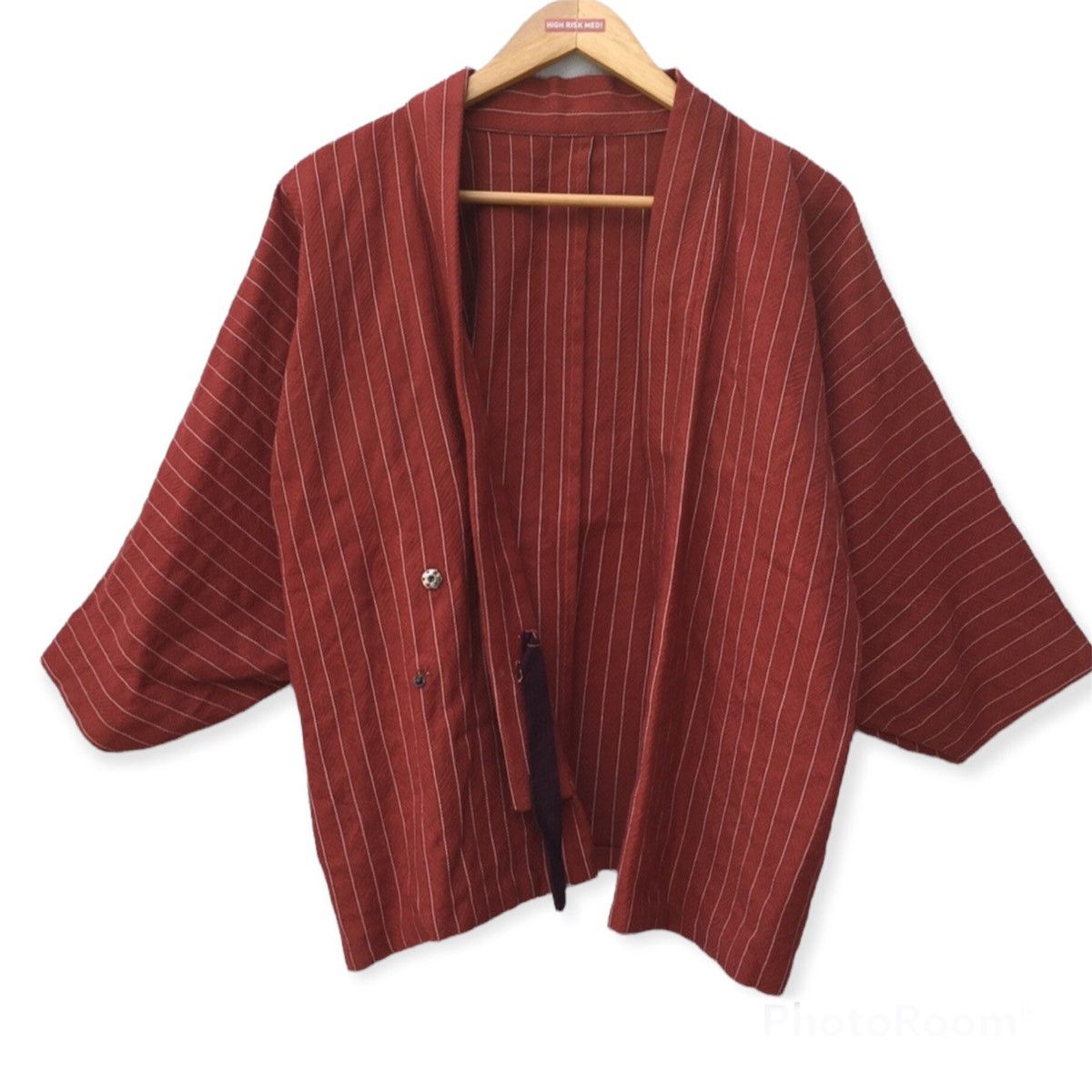 image of Cardigan All Wool Hayashibo Noragi Haori Kimono in Clay, Men's (Size Medium)