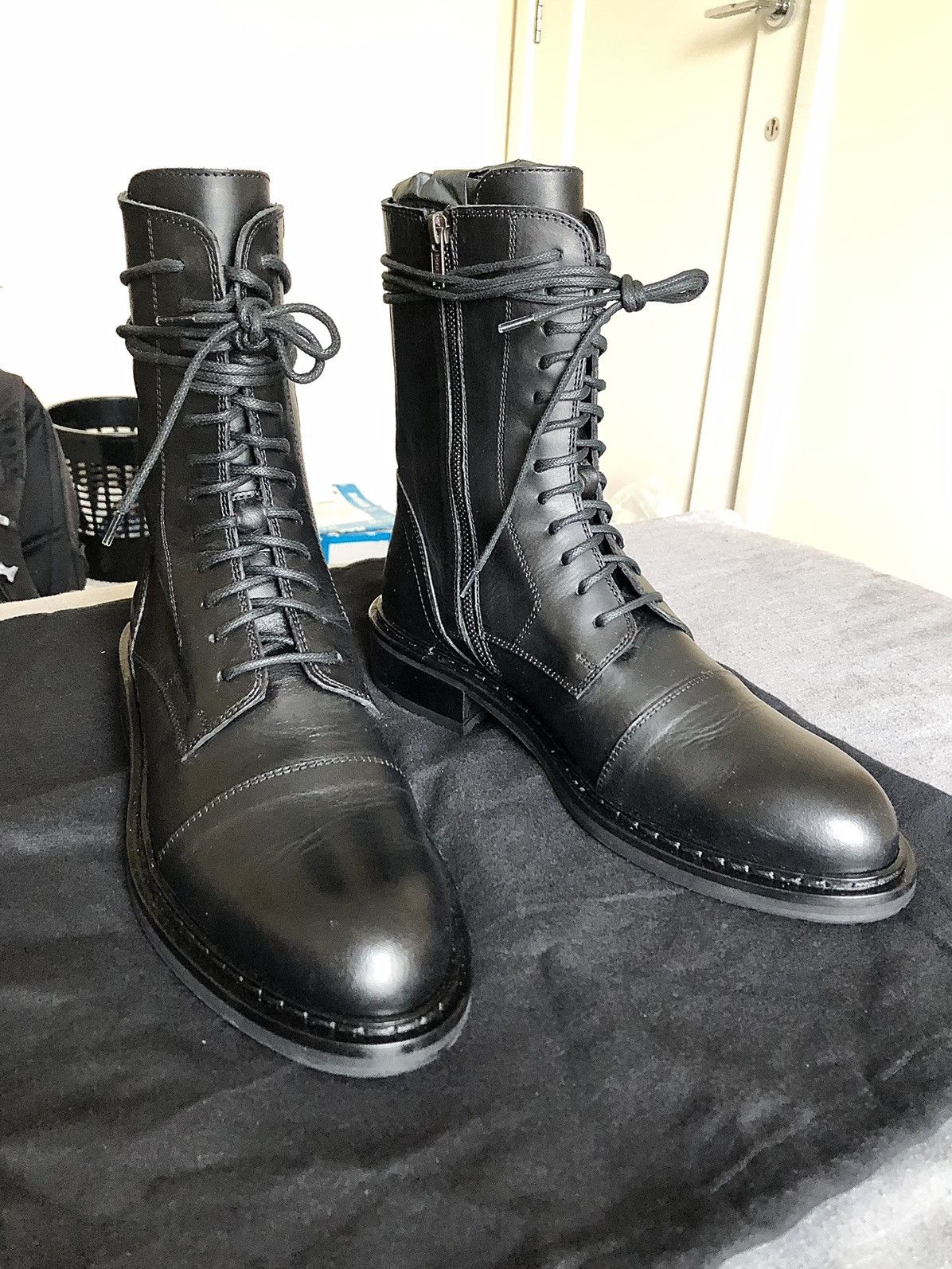 Ann Demeulemasteer Lace up ankle boots vitello