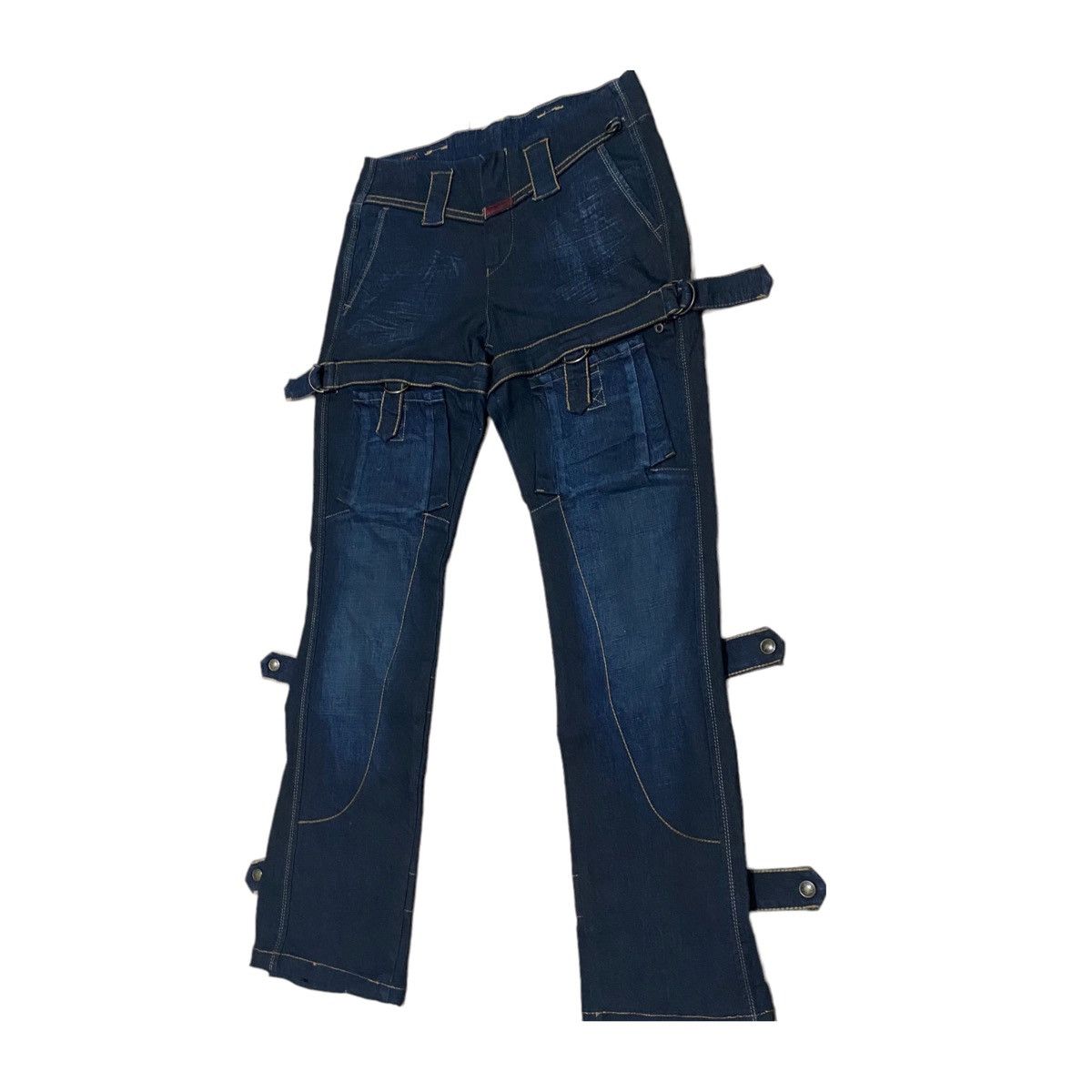 14th Addiction × Marithe + Francois Girbaud VTG 30x30 Designer Tactical Bondage Denim Pant Punk Style Size US 30 / EU 46 - 4 Thumbnail