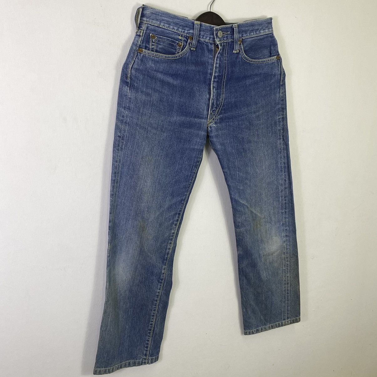 Jean × Vintage Selvedge🔥 Vintage Big Stone Half Selvedge Denim Pants Size US 29 - 2 Thumbnail