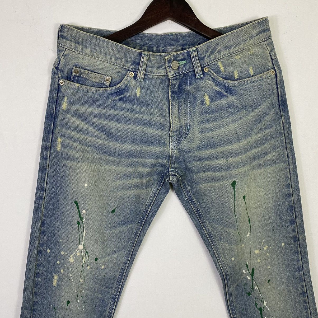 Japanese Brand × Jean × Vintage OFFER🔥Vintage Splatter Paints Denim Jeans Size US 32 / EU 48 - 3 Thumbnail