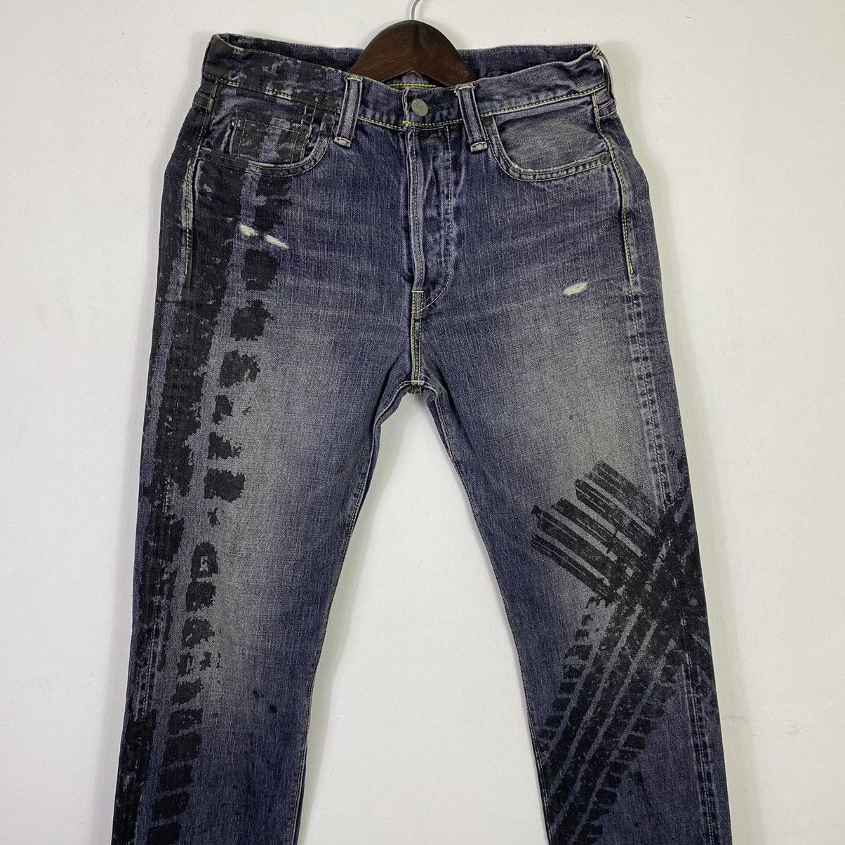Japanese Brand × Jean × Vintage Redline🔥Vintage Selvedge Patchwork Denim Jeans Size US 30 / EU 46 - 4 Thumbnail