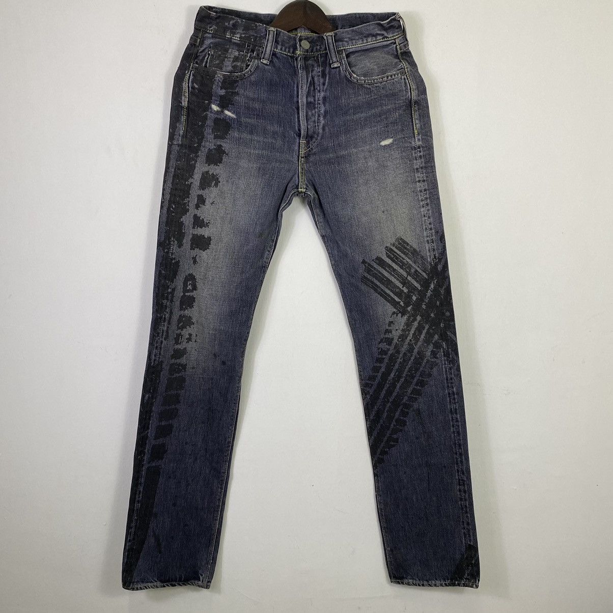 Japanese Brand × Jean × Vintage Redline🔥Vintage Selvedge Patchwork Denim Jeans Size US 30 / EU 46 - 1 Thumbnail