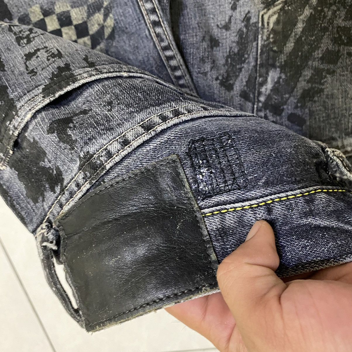 Japanese Brand × Jean × Vintage Redline🔥Vintage Selvedge Patchwork Denim Jeans Size US 30 / EU 46 - 6 Thumbnail