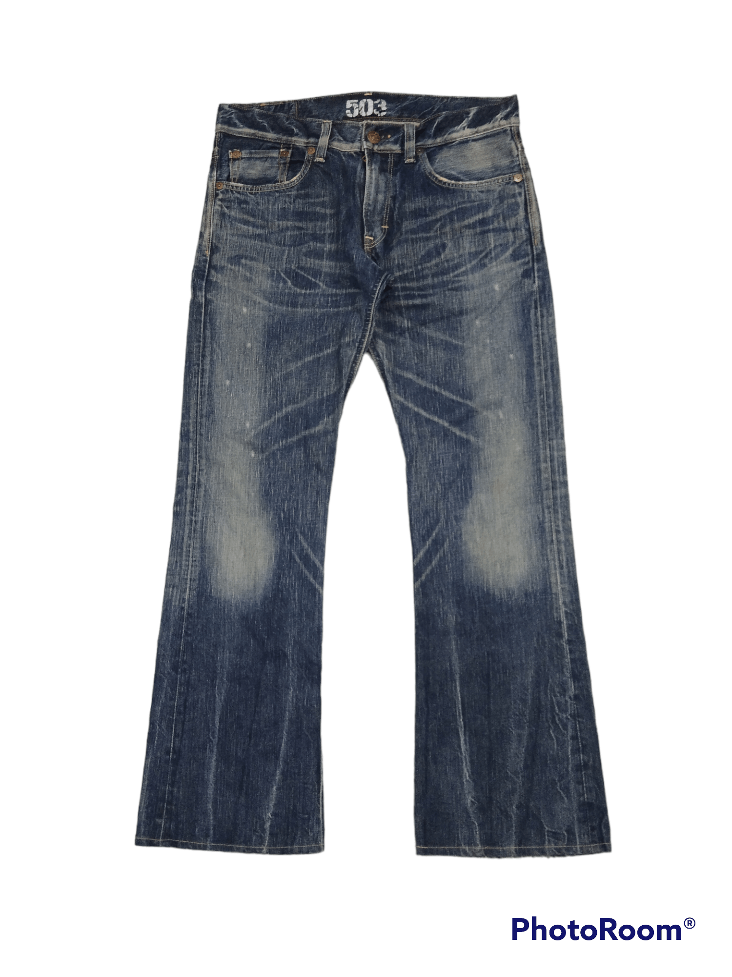 Edwin FLARE🔥WASHED BLUE EDWIN BLUE TRIP DENIM PANTS Size US 34 / EU 50 - 1 Thumbnail