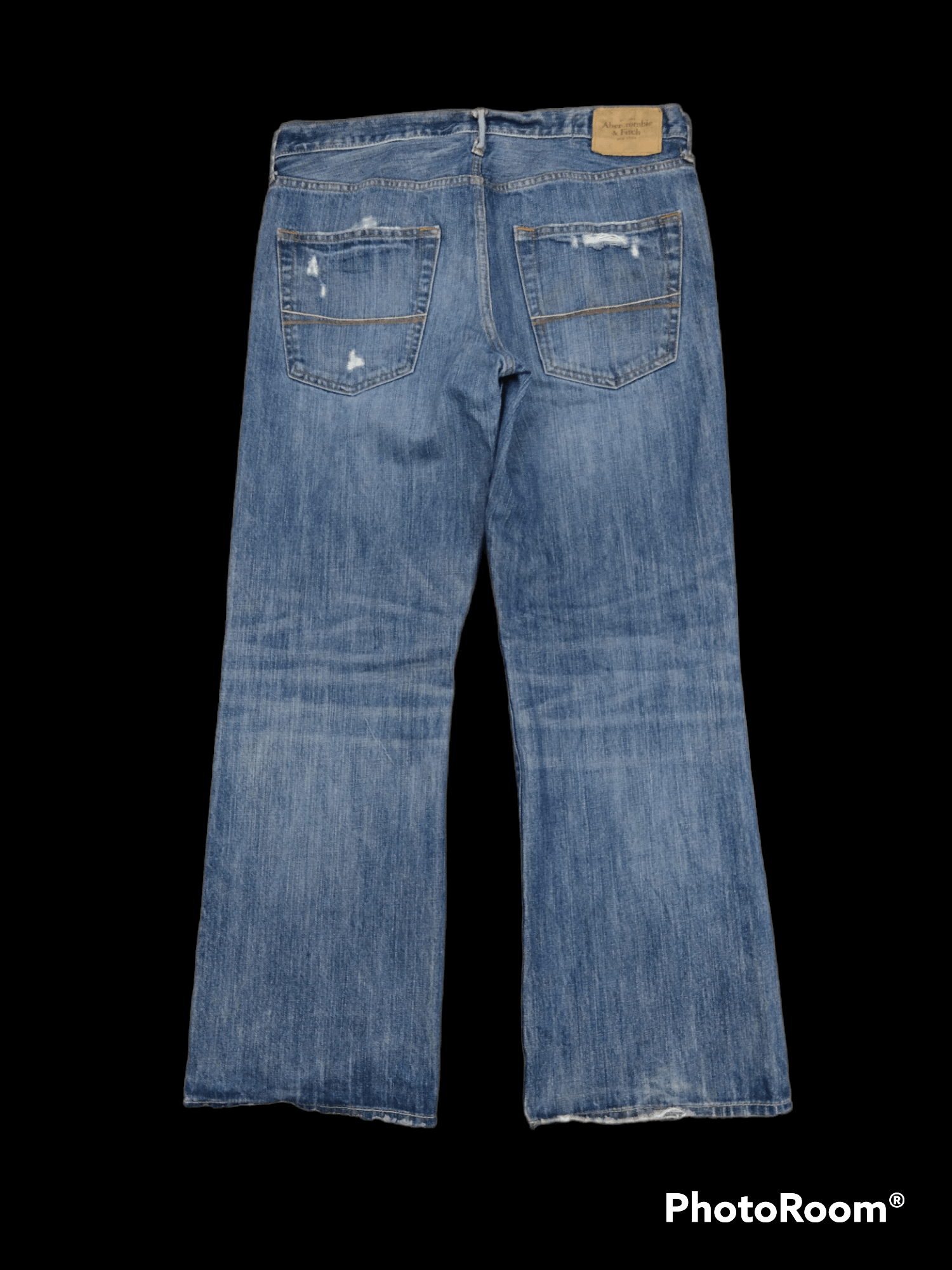 Abercrombie & Fitch FLARE🔥THRASHED ABERCROMBIE DENIM PANTS Size US 33 - 3 Thumbnail