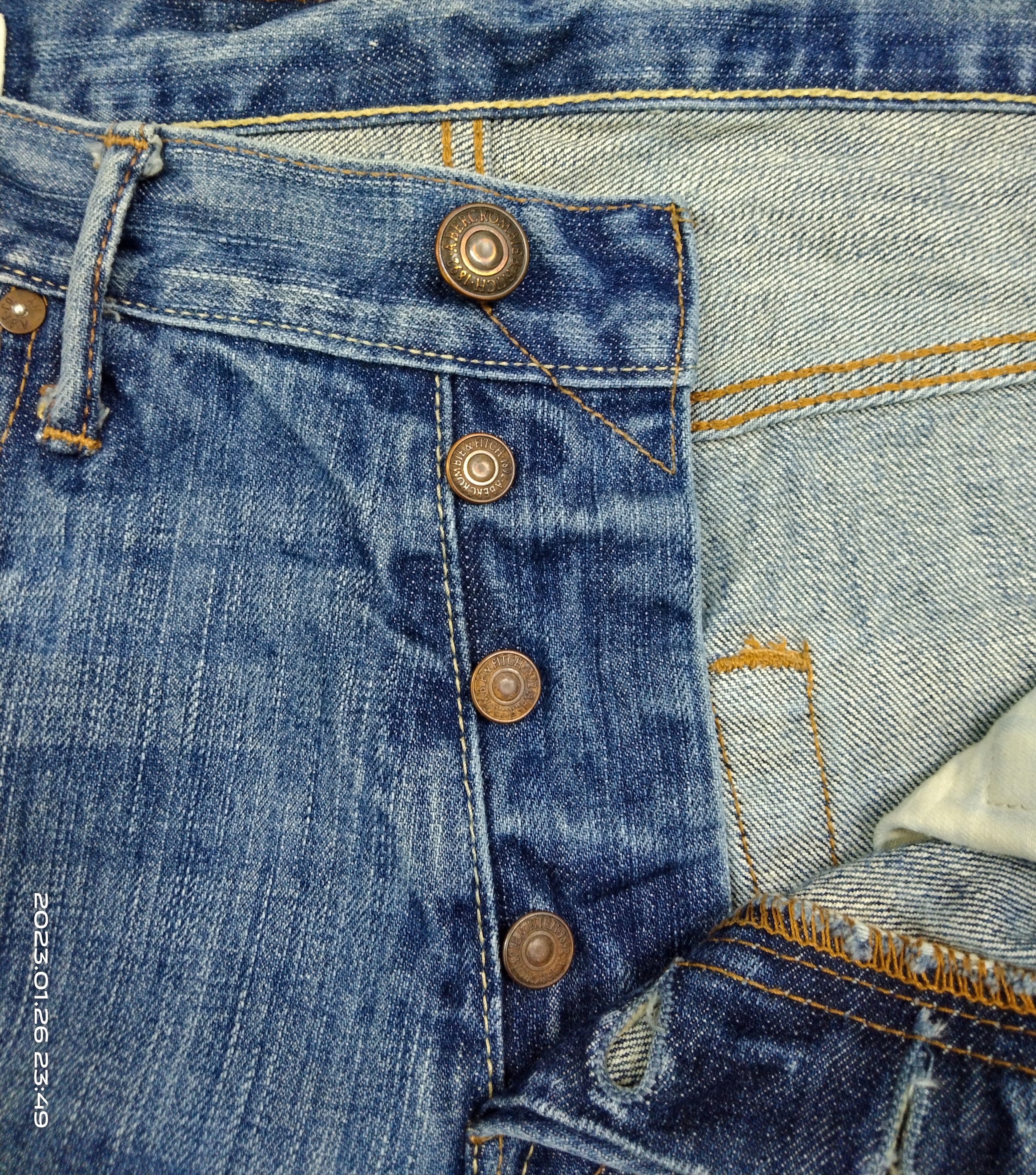 Abercrombie & Fitch FLARE🔥THRASHED ABERCROMBIE DENIM PANTS Size US 33 - 9 Thumbnail