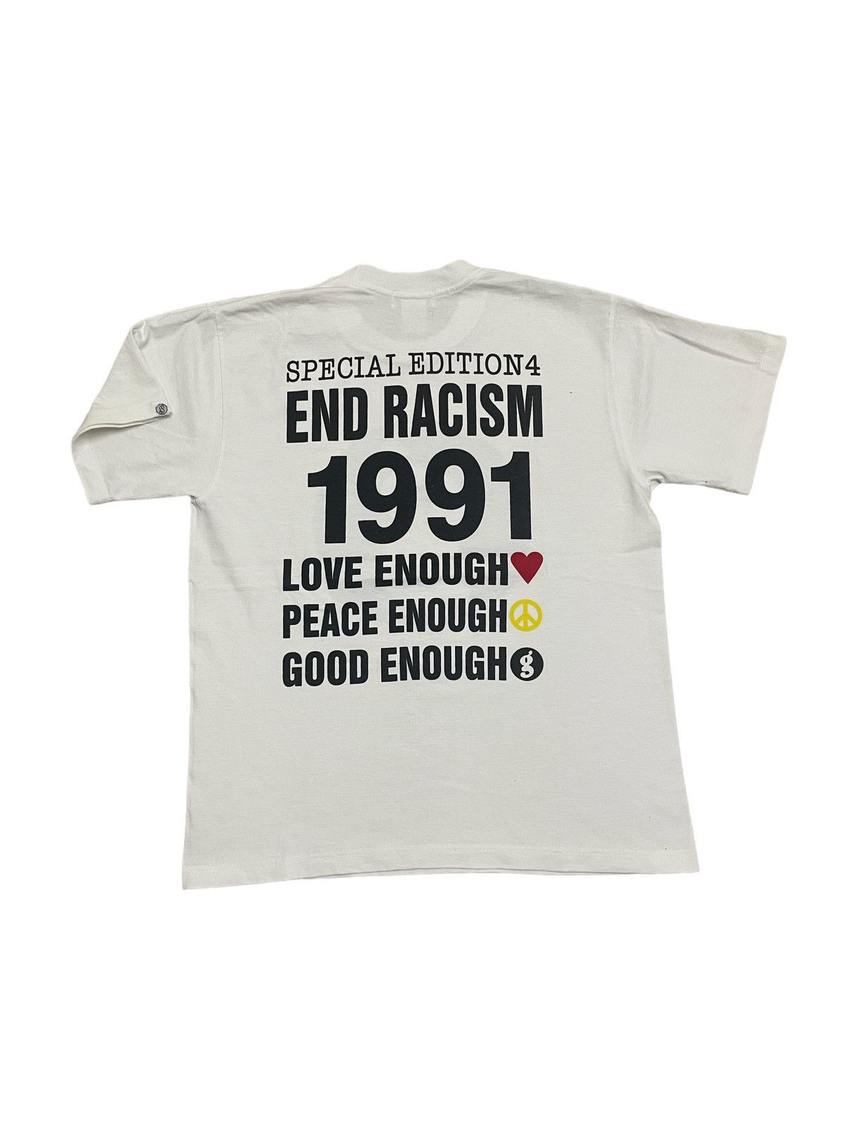 image of Good Enough x Hiroshi Fujiwara Vintage Goodenough Special Edition 4 End Racism 1991 Tshirt in White