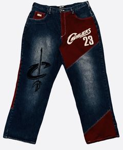***EXTREMELY RARE NBA LOGO JEANS #NBA #Bleached