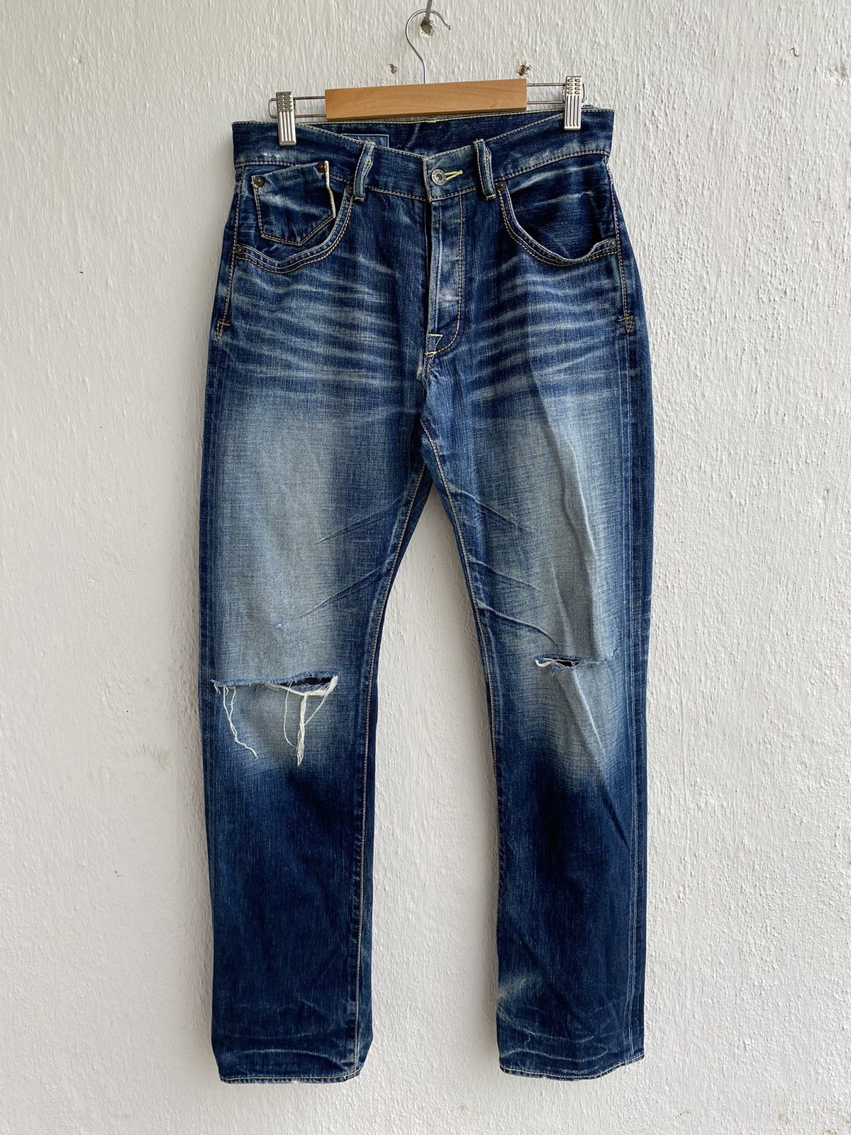 Japanese Brand Japanese Brand KUNNA Selvedge Distressed Jeans Size US 30 / EU 46 - 1 Thumbnail