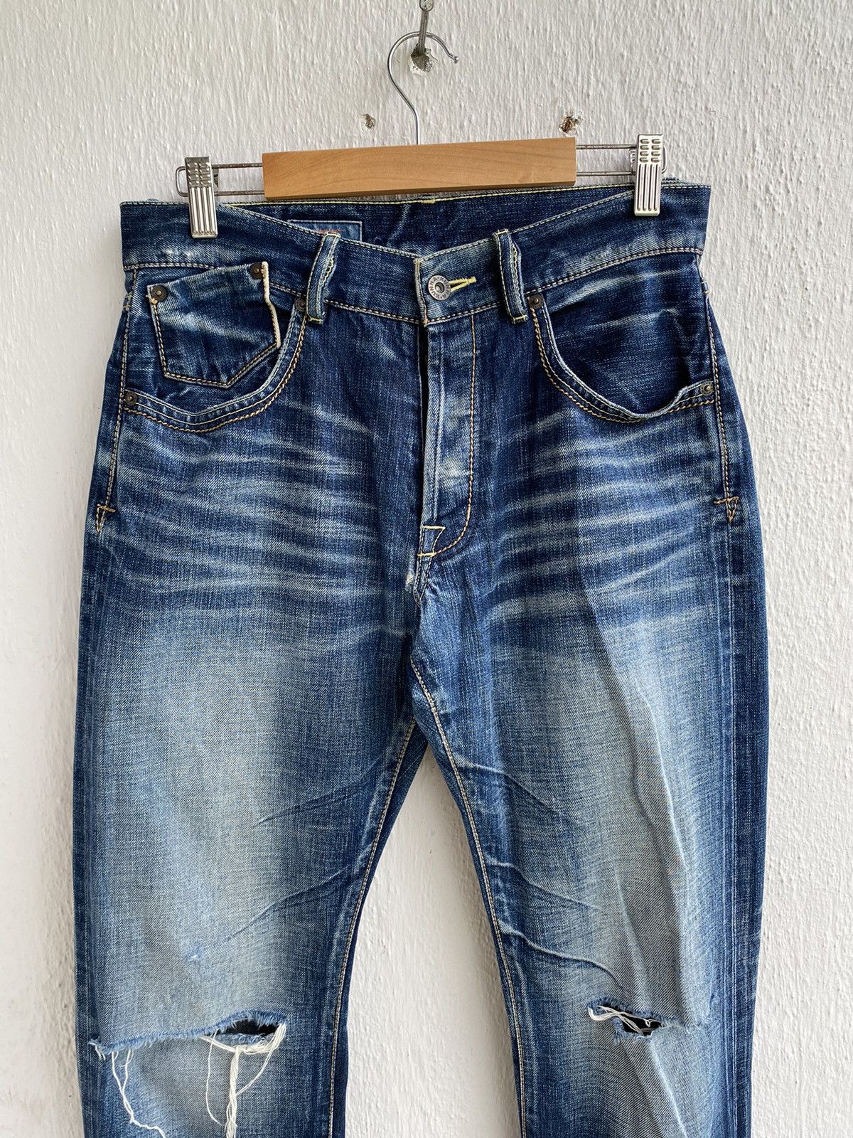 Japanese Brand Japanese Brand KUNNA Selvedge Distressed Jeans Size US 30 / EU 46 - 2 Thumbnail