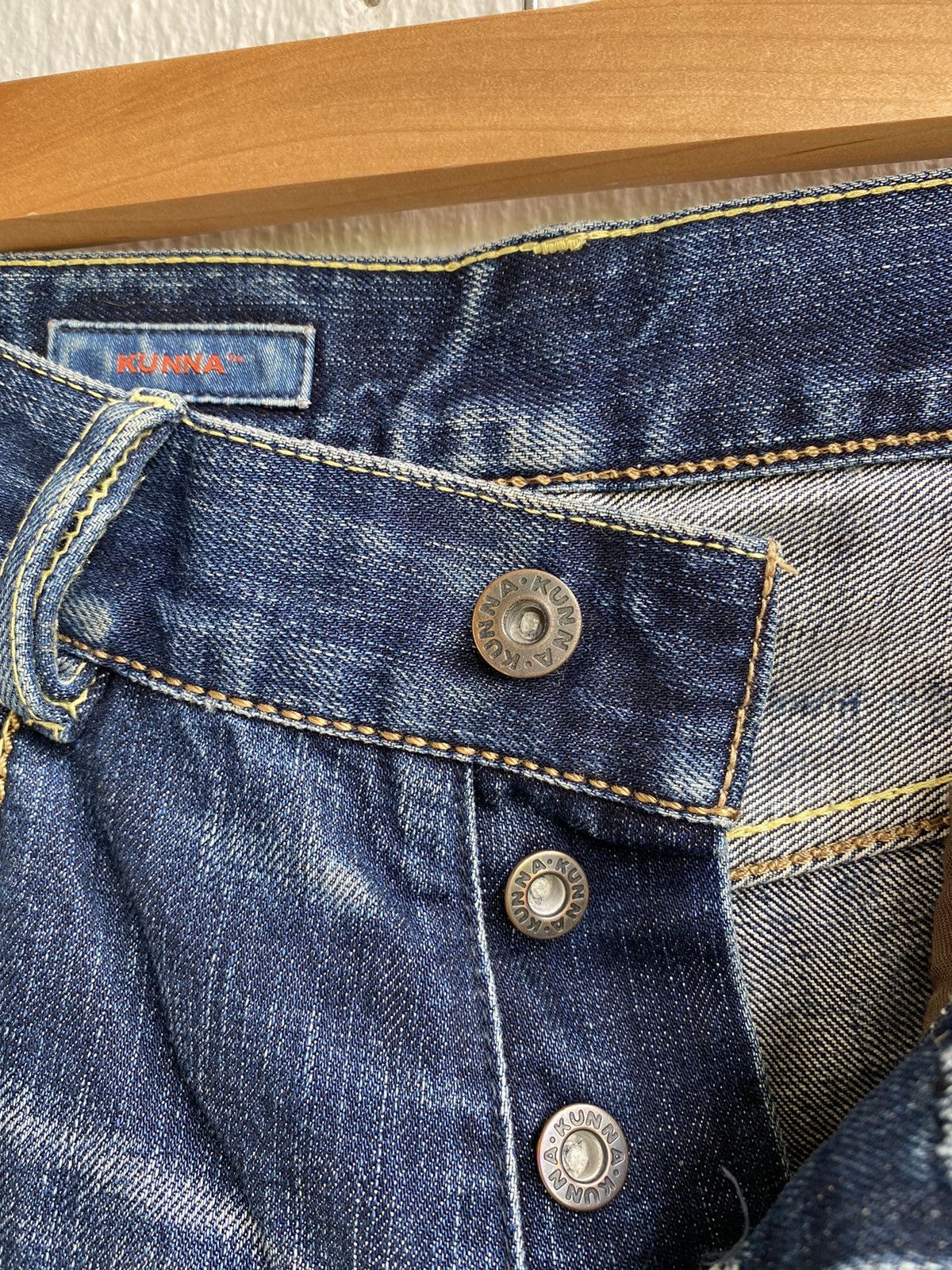 Japanese Brand Japanese Brand KUNNA Selvedge Distressed Jeans Size US 30 / EU 46 - 13 Thumbnail