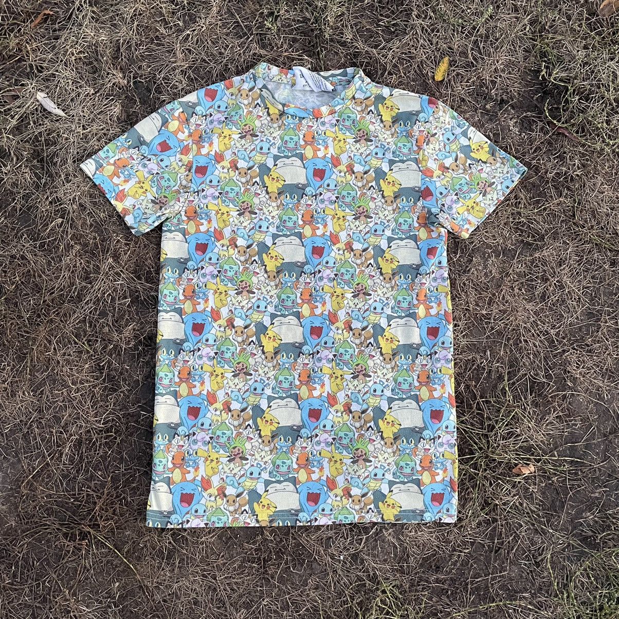 Vintage Vintage Y2K All Over Print Pokemon Graphic Tee Blue Indie XS Size US XS / EU 42 / 0 - 1 Thumbnail