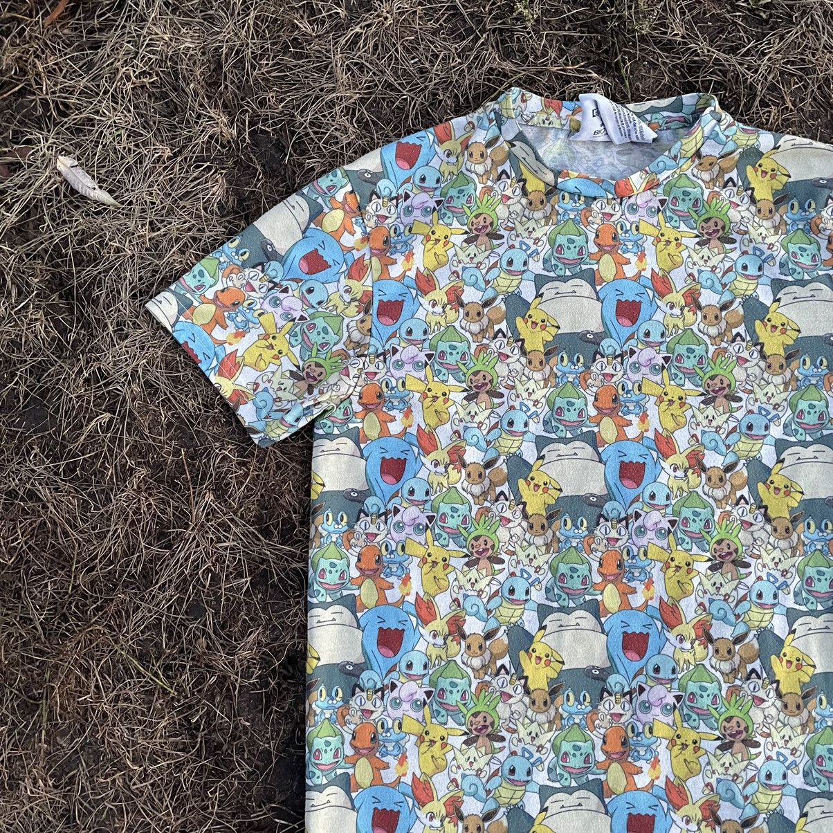 Vintage Vintage Y2K All Over Print Pokemon Graphic Tee Blue Indie XS Size US XS / EU 42 / 0 - 3 Thumbnail