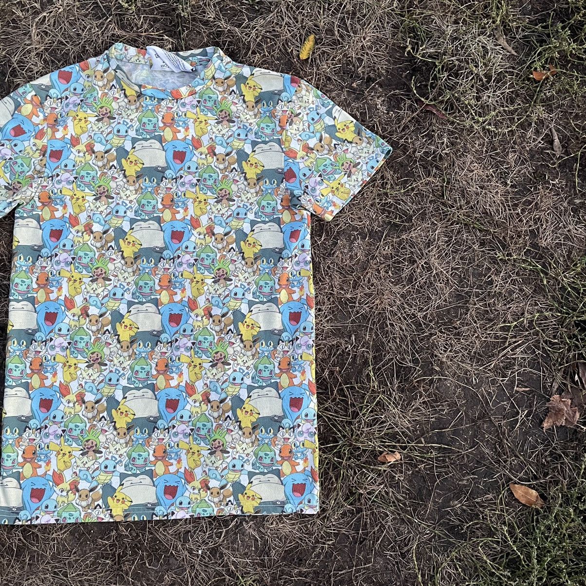 Vintage Vintage Y2K All Over Print Pokemon Graphic Tee Blue Indie XS Size US XS / EU 42 / 0 - 2 Thumbnail