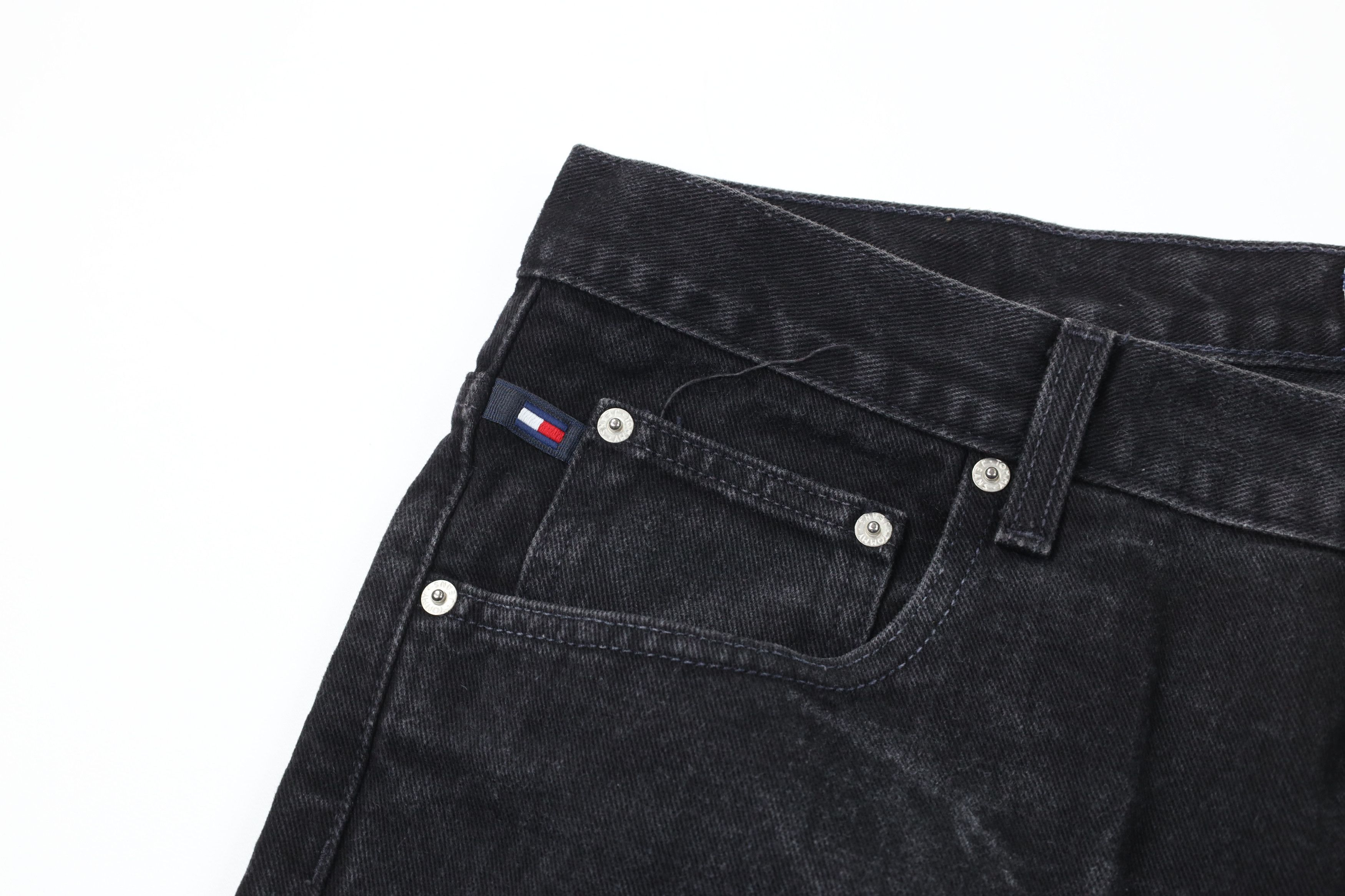 Tommy Hilfiger × Vintage Vintage 90s Tommy Hilfiger Baggy Wide Leg Denim Jeans Black Size US 38 / EU 54 - 5 Thumbnail