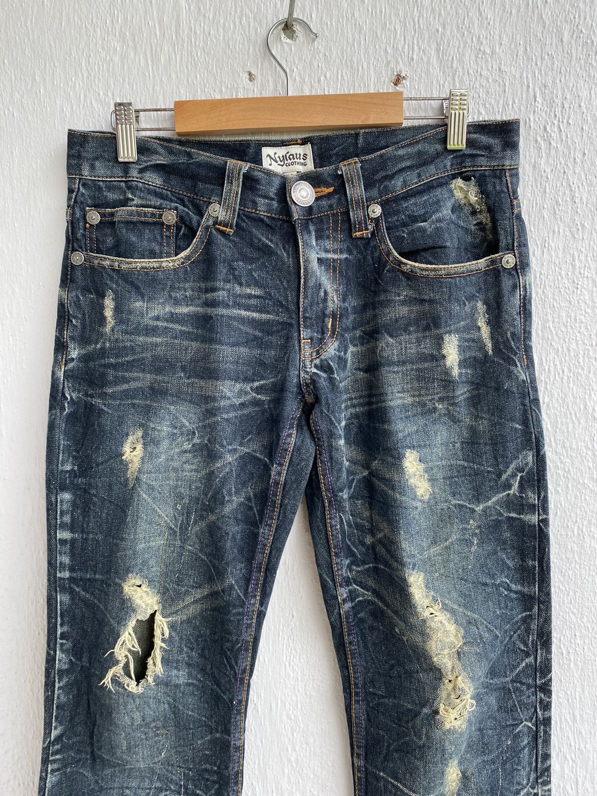 Japanese Brand Japanese Brand Distressed Nylaus Clothing Jeans Size 32" / US 10 / IT 46 - 3 Thumbnail