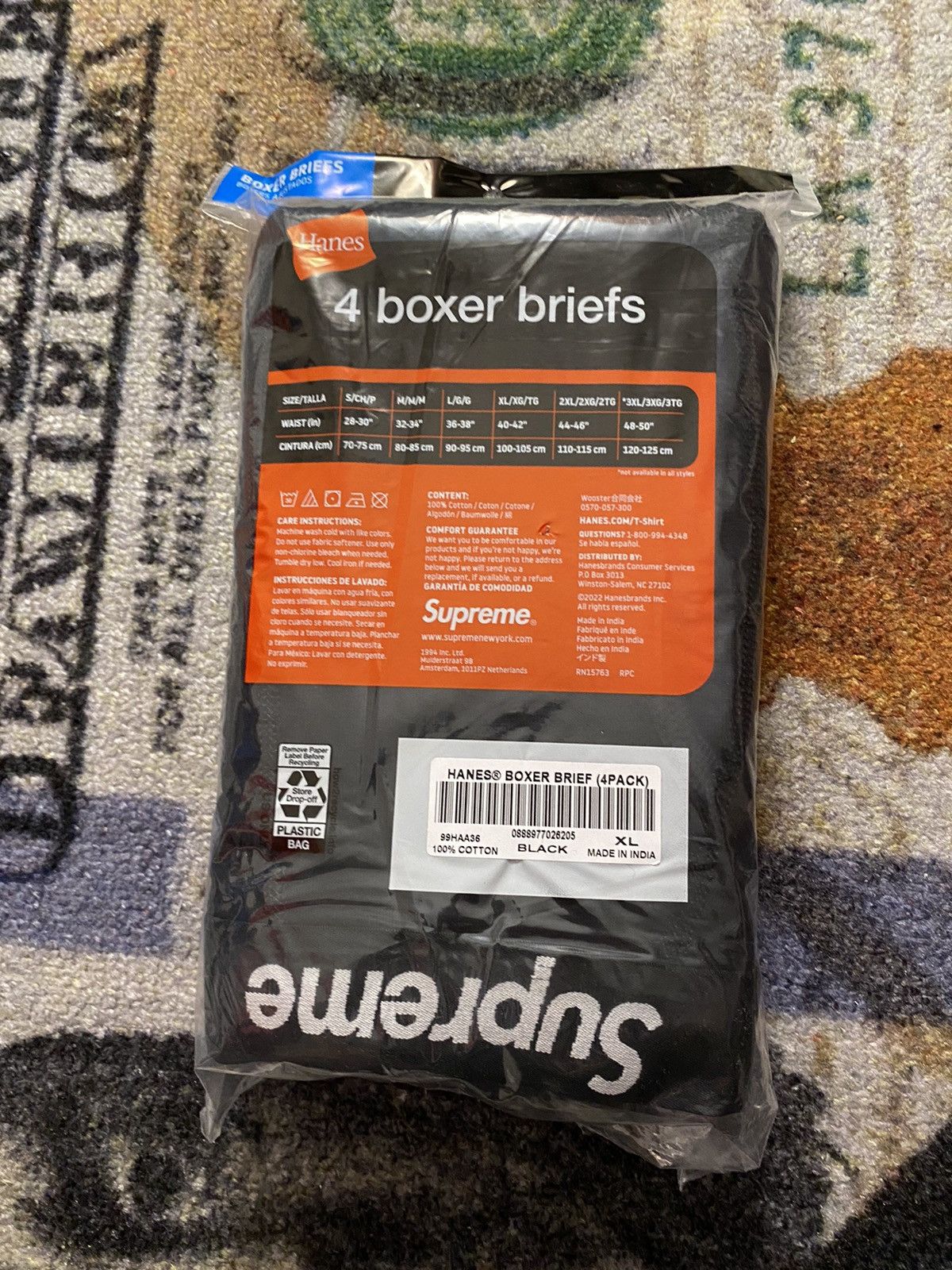 Hanes × Supreme Supreme Hanes Boxer Briefs (4 Pairs) XLARGE Size ONE SIZE - 2 Thumbnail