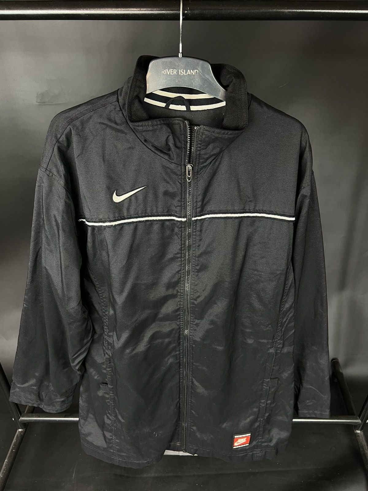 VTG Nike Jacket Black Full Zip Nylon and Polyester