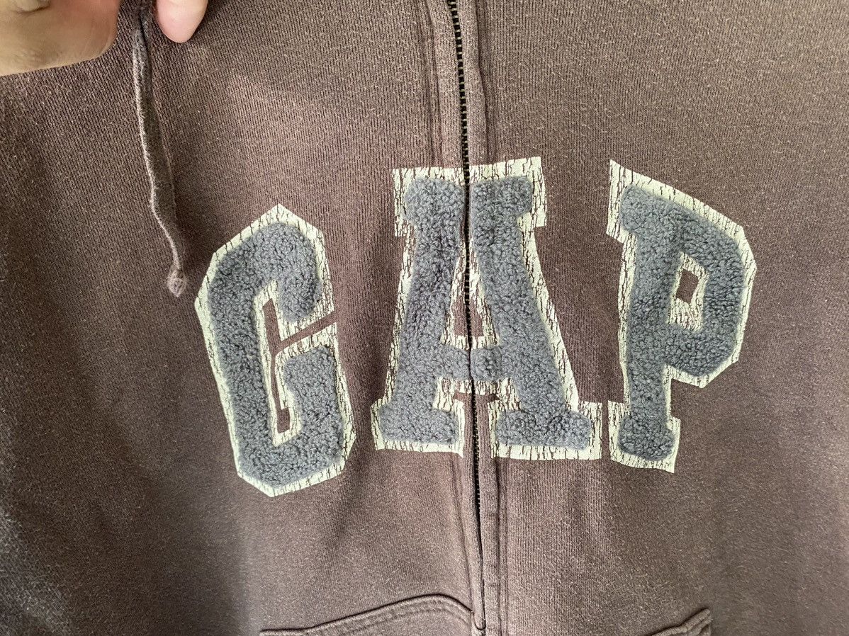 Gap × Kanye West × Vintage Vtg Y2K GAP brown zipper hoodie embroidered travis scott Size US M / EU 48-50 / 2 - 7 Thumbnail