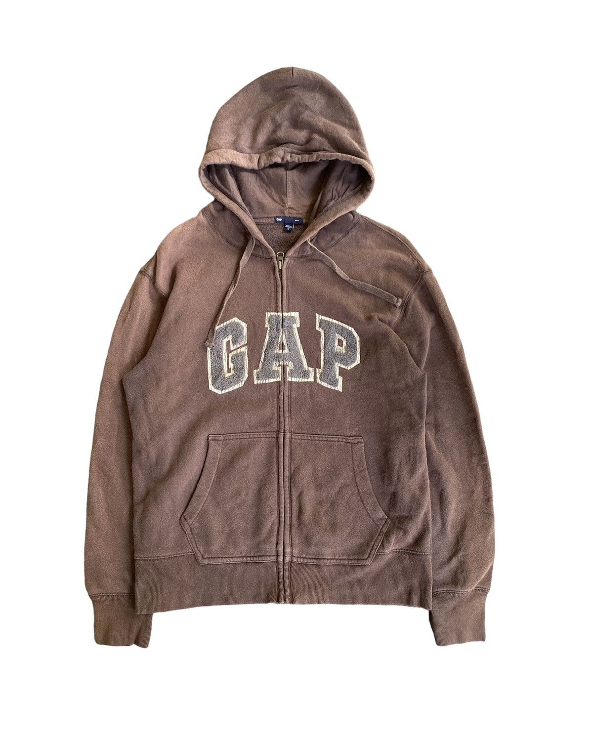 Gap × Kanye West × Vintage Vtg Y2K GAP brown zipper hoodie embroidered travis scott Size US M / EU 48-50 / 2 - 2 Thumbnail