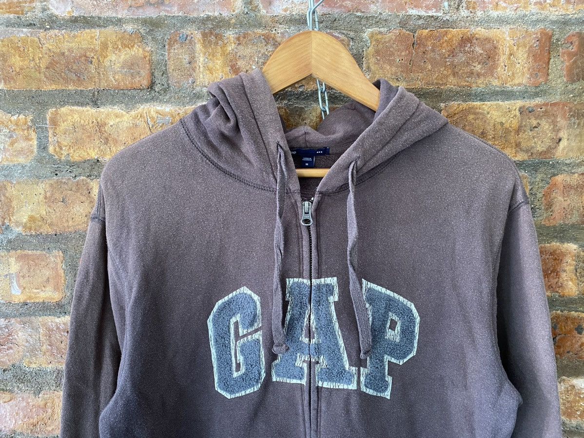 Gap × Kanye West × Vintage Vtg Y2K GAP brown zipper hoodie embroidered travis scott Size US M / EU 48-50 / 2 - 5 Thumbnail