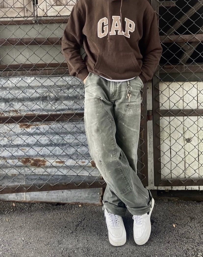 Gap × Kanye West × Vintage Vtg Y2K GAP brown zipper hoodie embroidered travis scott Size US M / EU 48-50 / 2 - 1 Thumbnail