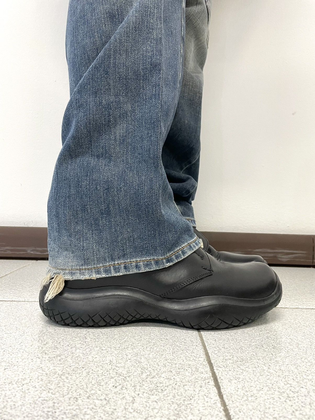 Prada AW1999 NEW Prada vibram leather square toe boots