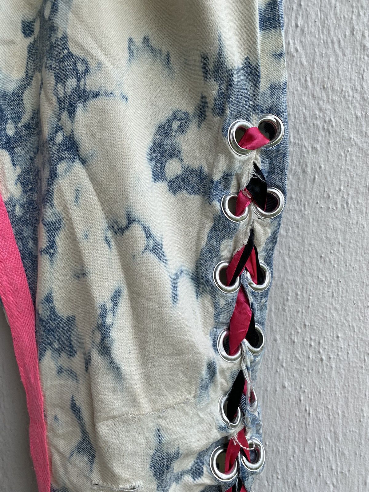 Japanese Brand Roshell Japan Acid Wash Bracelet Embroidery Punk Style Jeans Size US 31 - 5 Thumbnail