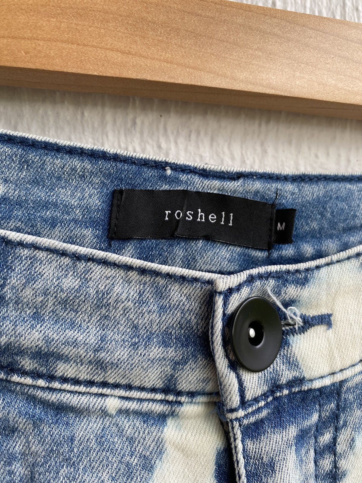 Japanese Brand Roshell Japan Acid Wash Bracelet Embroidery Punk Style Jeans Size US 31 - 12 Thumbnail