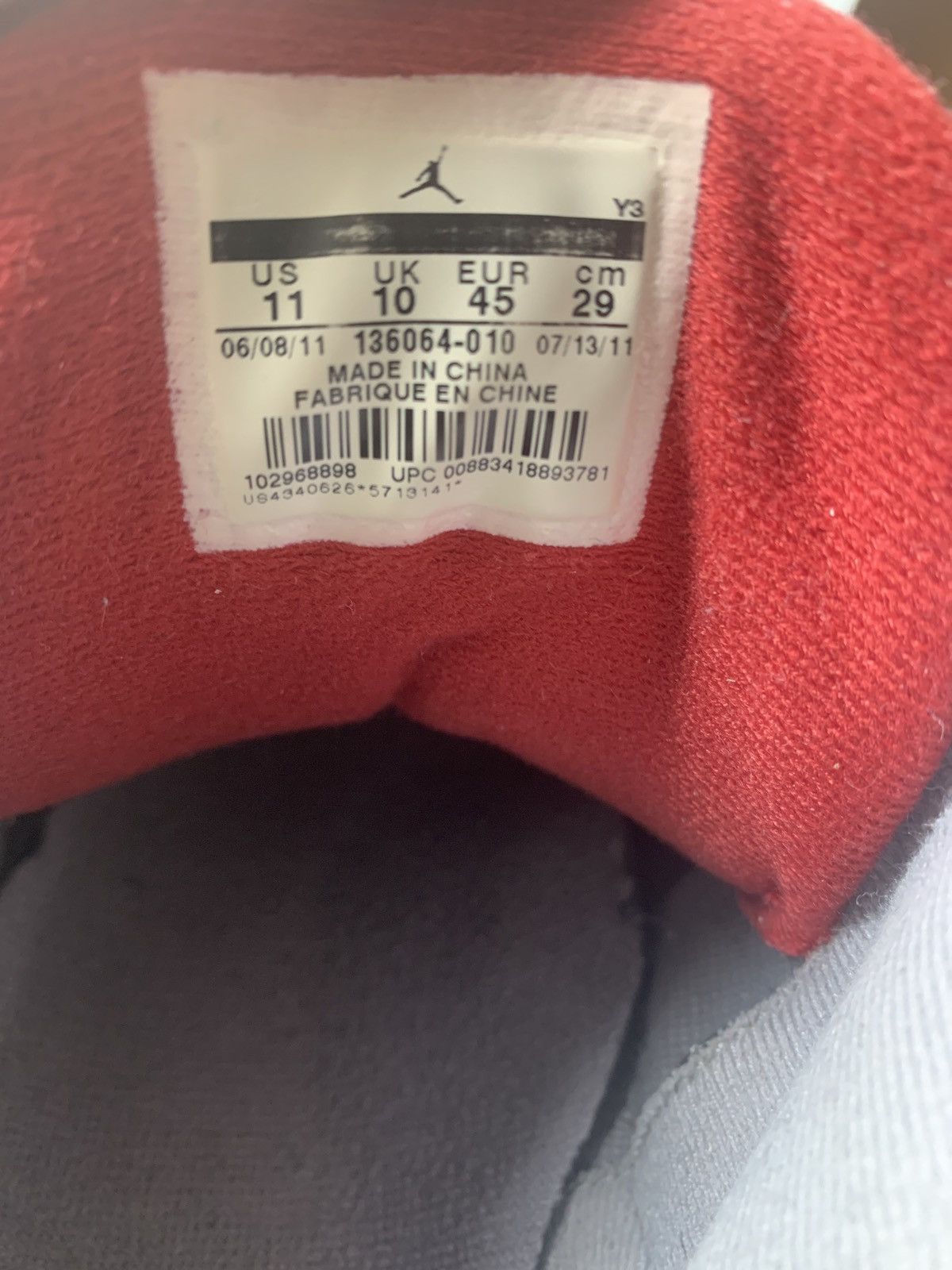 Air Jordan Retro OG 'Black Cement' 2011