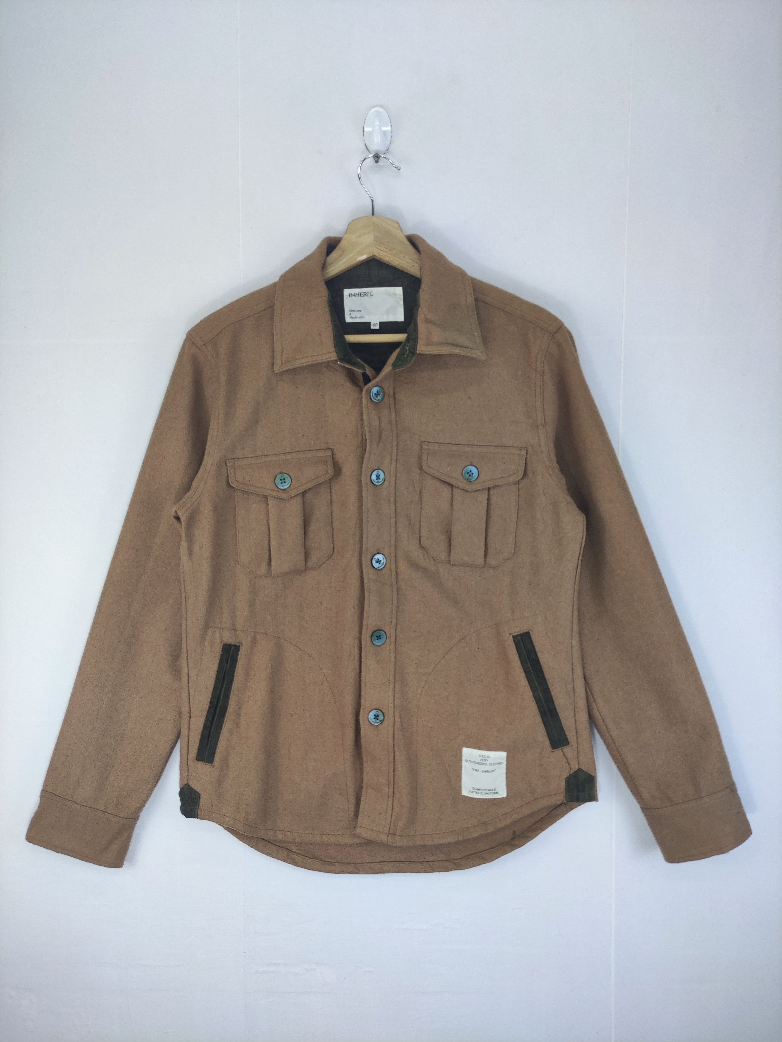 Japanese Brand Vintage Inherit Wool Jacket Button Up Size M / US 6-8 / IT 42-44 - 1 Thumbnail