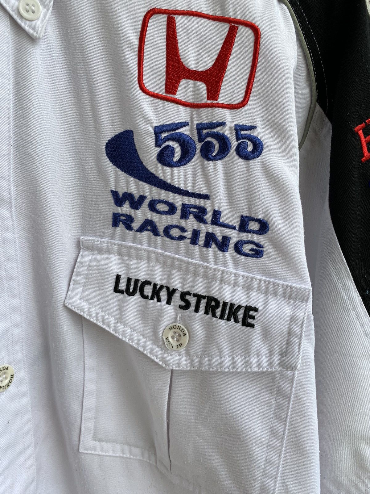 Honda × Japanese Brand Big Logo F1 HONDA Lucky Strike Crew Short Sleeve Work Shirt Size US XL / EU 56 / 4 - 3 Thumbnail