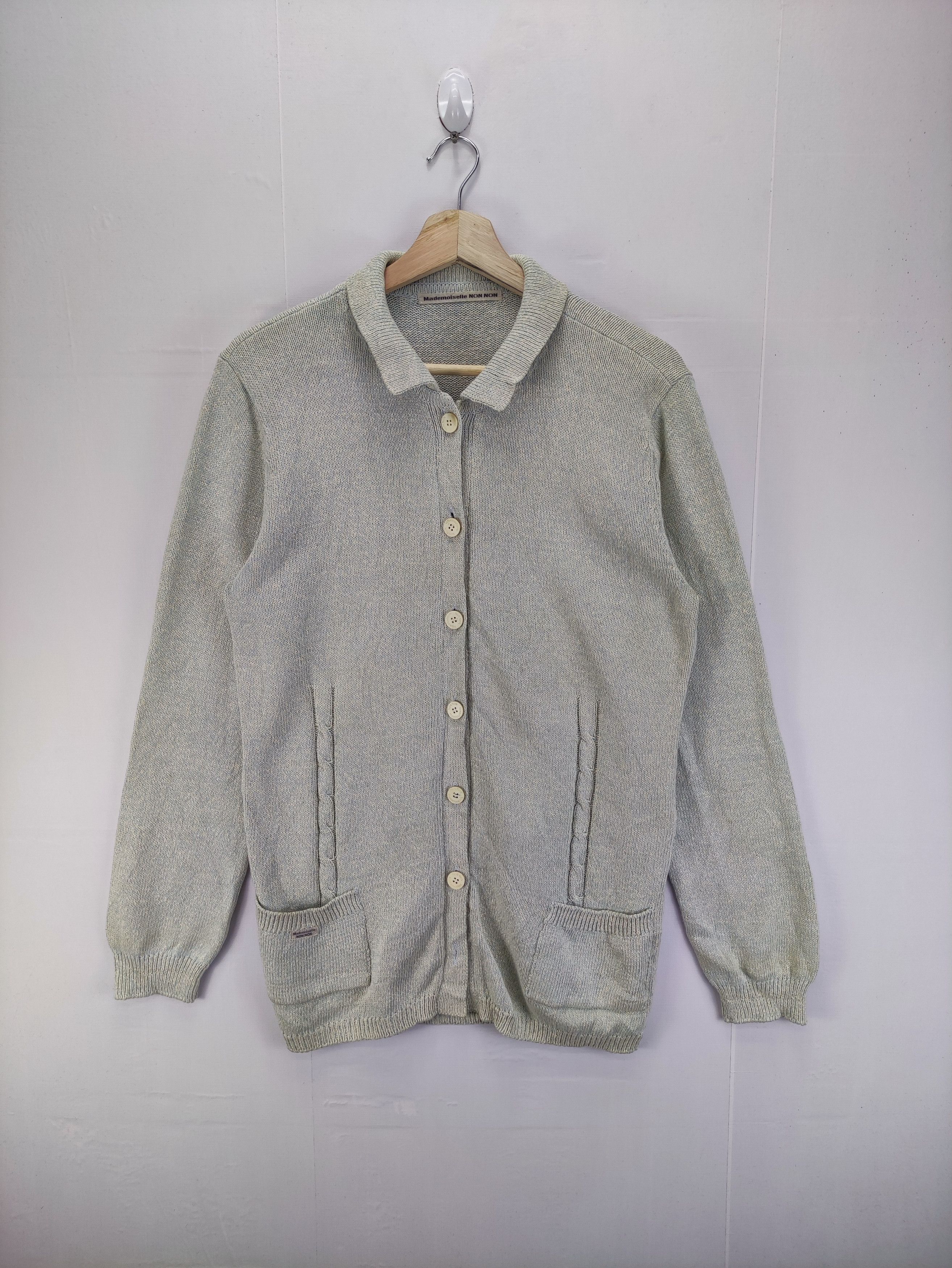 image of Issey Miyake x Mademoiselle Non Non Vintage Mademoiselles Non Non Knit Sweater Button Up (Size Medi
