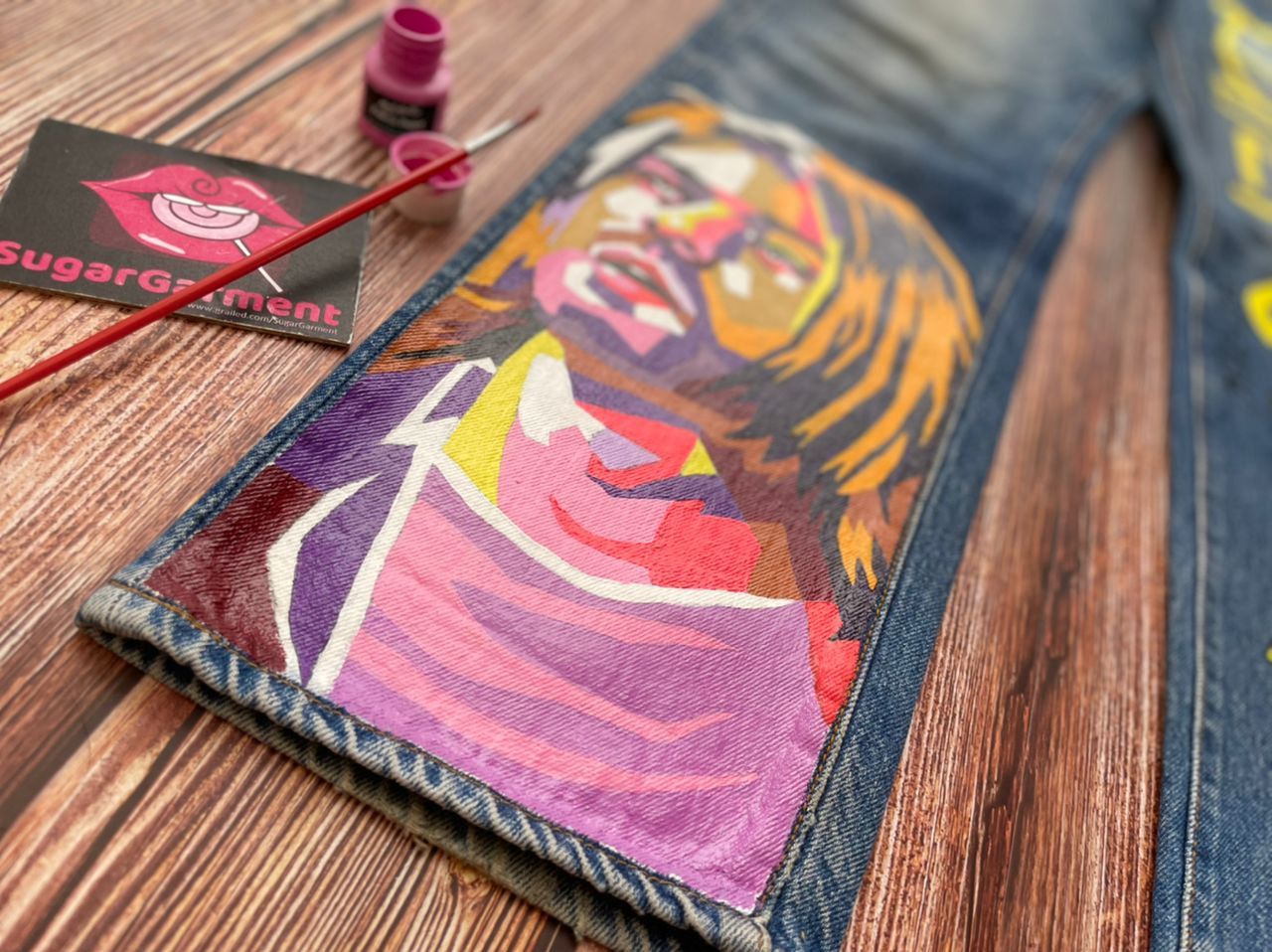 Levi's Levis 501 Jeans KURT COBAIN Painting Size US 29 - 8 Thumbnail