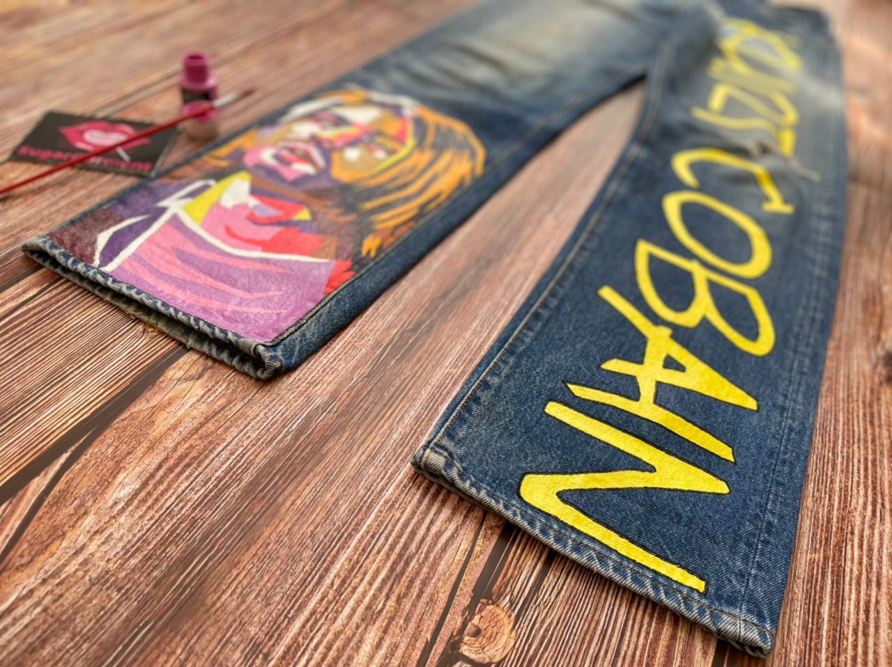 Levi's Levis 501 Jeans KURT COBAIN Painting Size US 29 - 7 Thumbnail