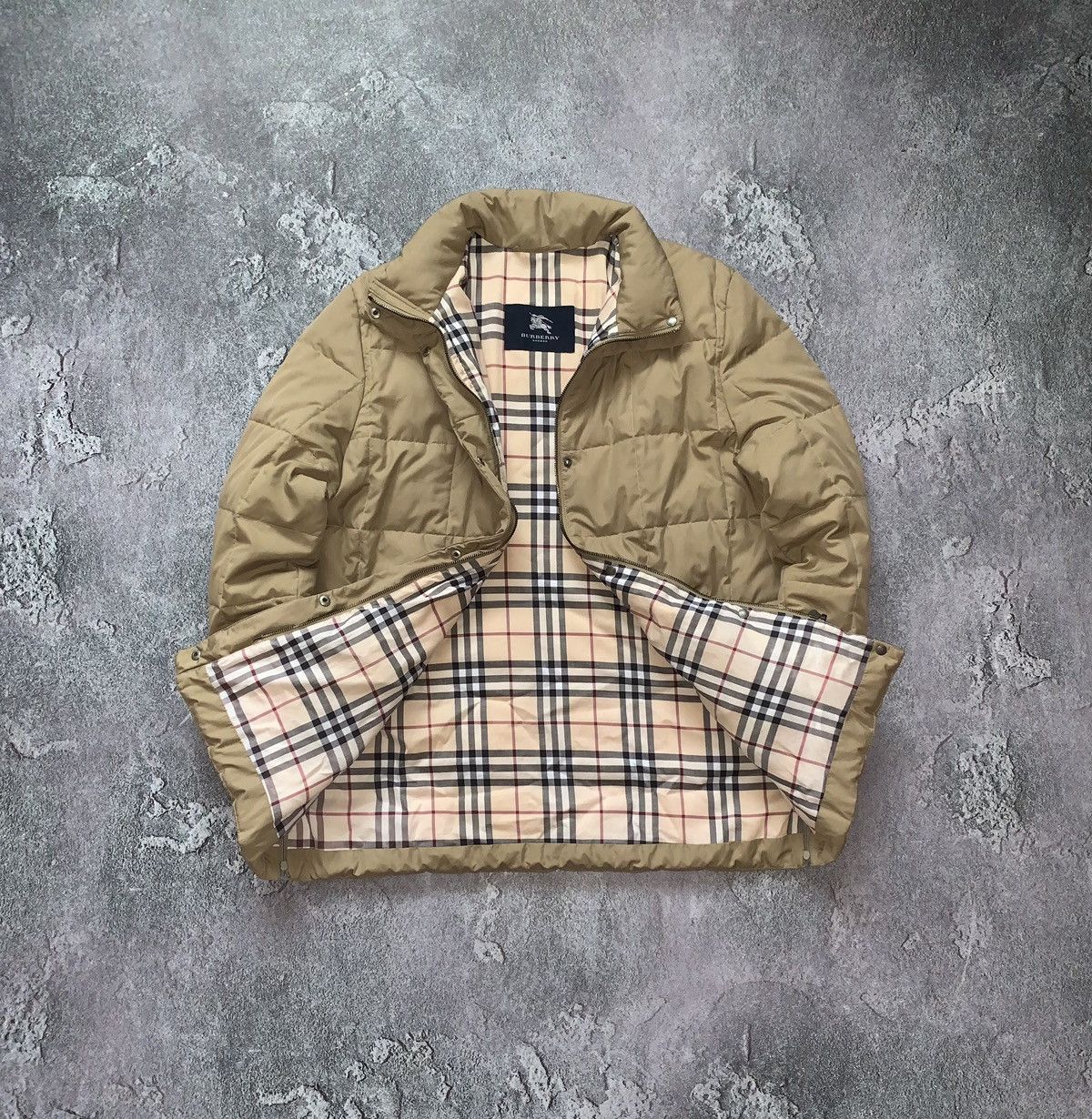 Burberry × Vintage Burberry L quilted coat light down jacket zip vintage casual Size L / US 10 / IT 46 - 14 Thumbnail