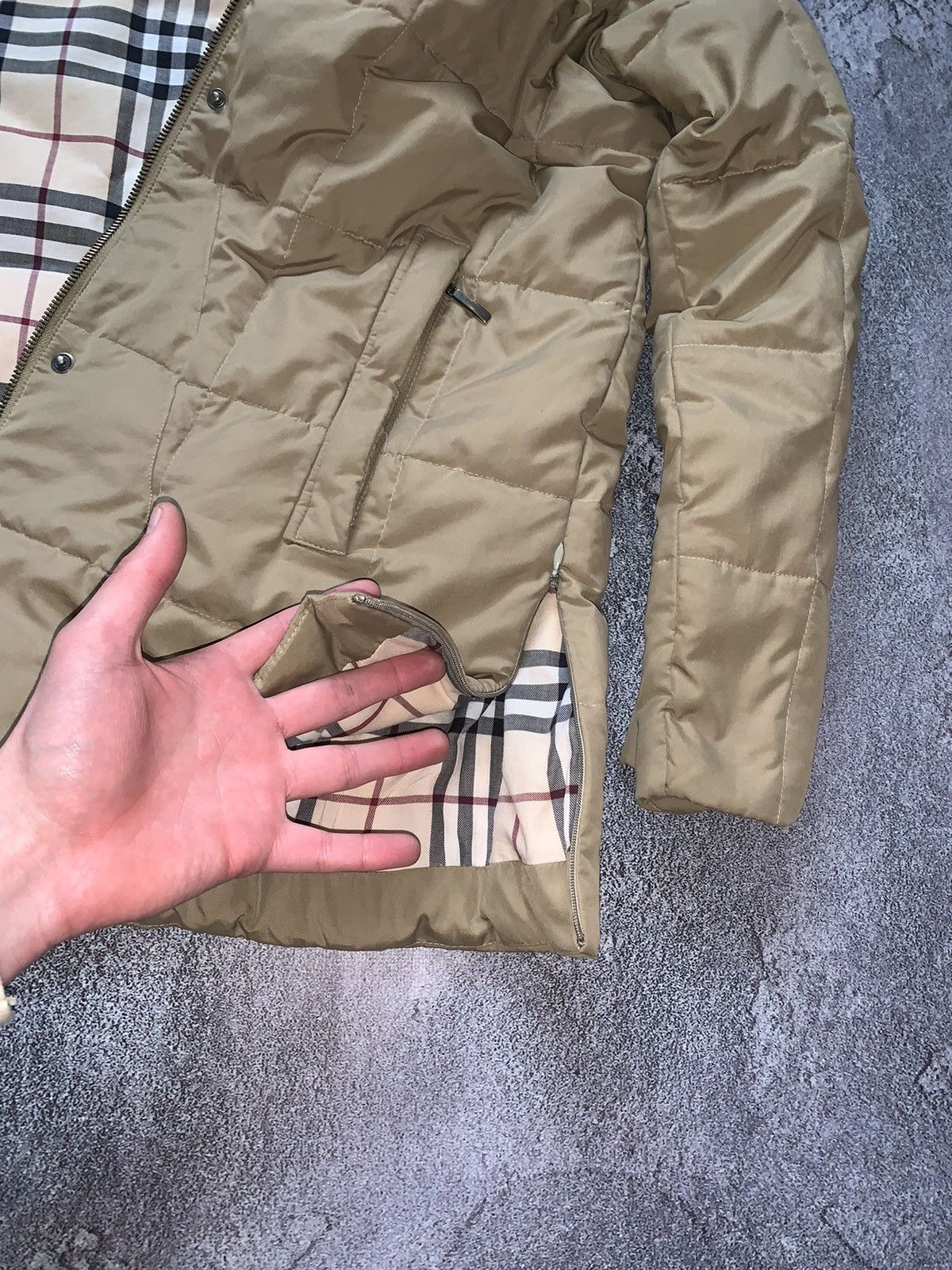 Burberry × Vintage Burberry L quilted coat light down jacket zip vintage casual Size L / US 10 / IT 46 - 18 Thumbnail