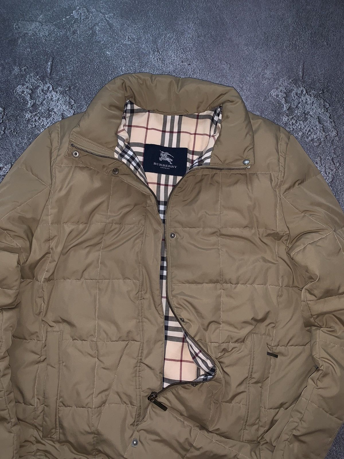 Burberry × Vintage Burberry L quilted coat light down jacket zip vintage casual Size L / US 10 / IT 46 - 2 Thumbnail