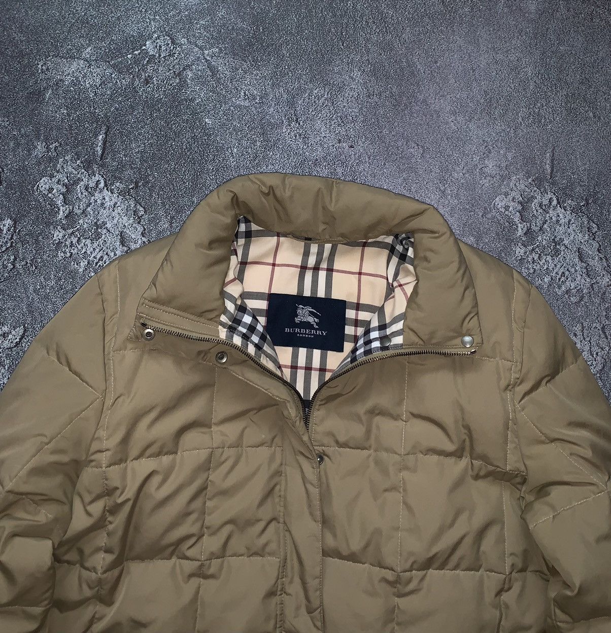 Burberry × Vintage Burberry L quilted coat light down jacket zip vintage casual Size L / US 10 / IT 46 - 8 Thumbnail