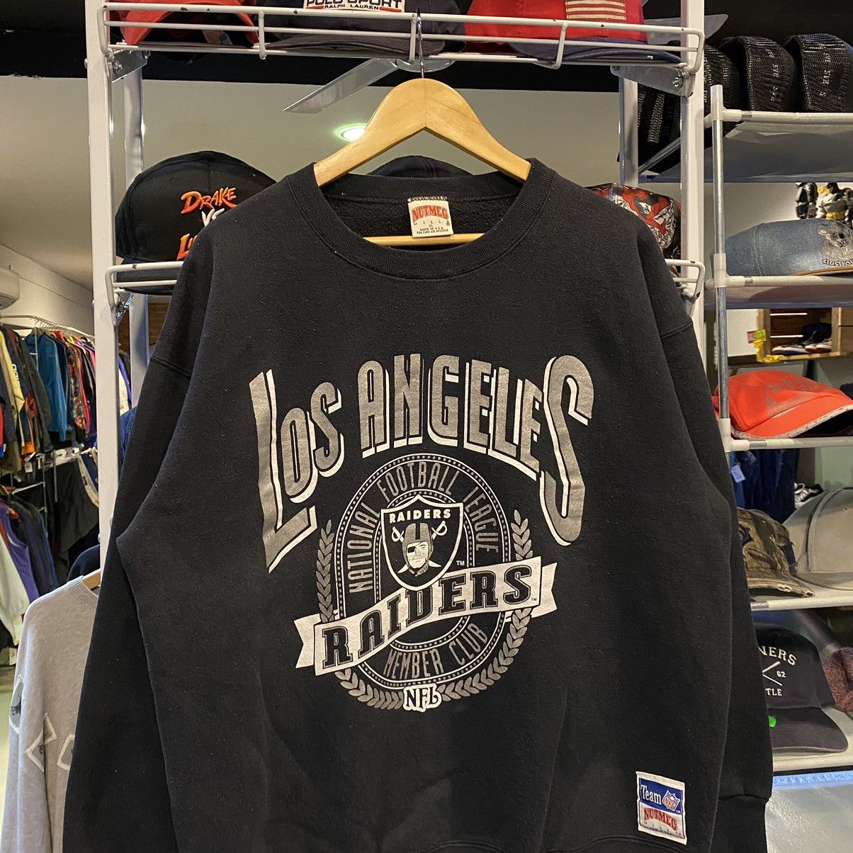 NFL Rare!! Vtg NFL LOS ANGELES RAIDERS Sweatshirts Size US XL / EU 56 / 4 - 3 Thumbnail
